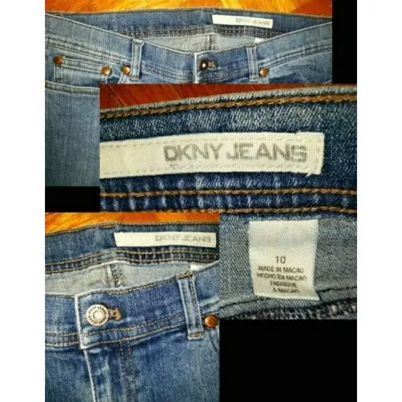 DKNY Blue Straight Leg East Village relaxed Jeans Women Size 10 NEW - Picture 3 of 3